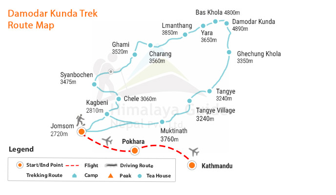 Damodar Kunda Trek Map