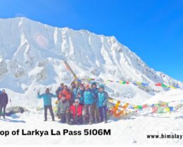On the Top of Larkya La Pass 5106M
