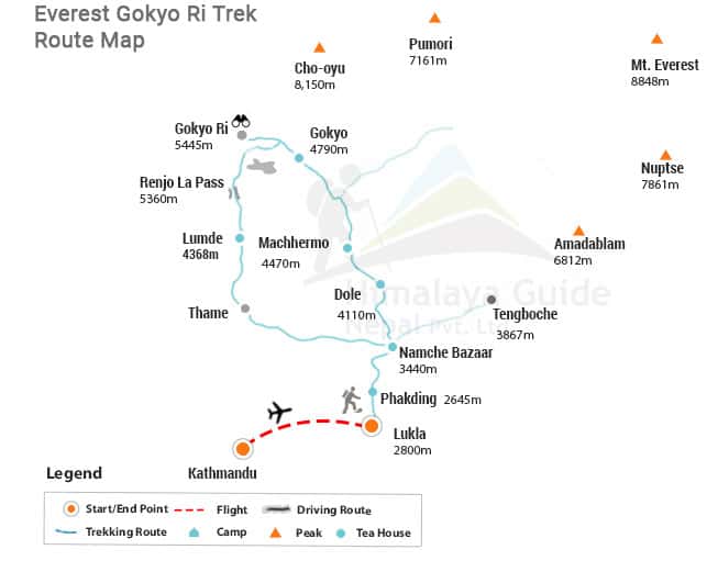 Everest Gokyo Ri Trek Map