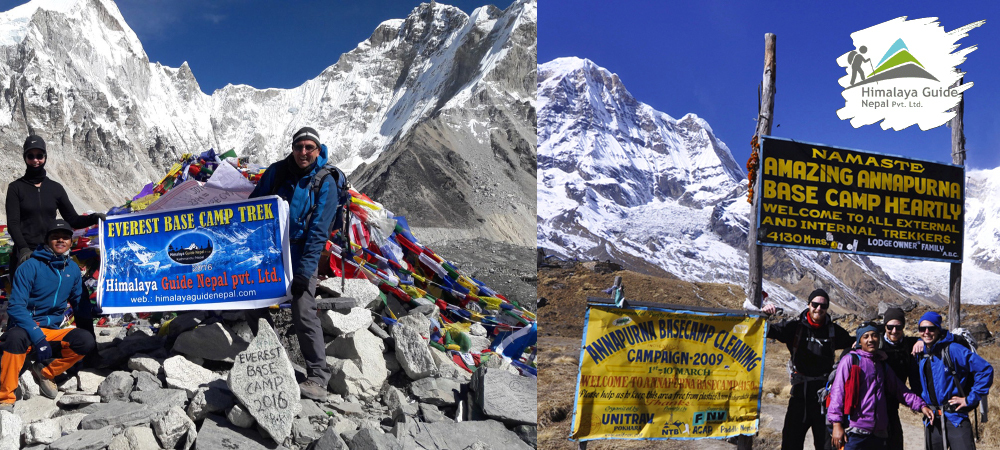 Everest Base Camp trek and the Annapurna Base Camp trek 