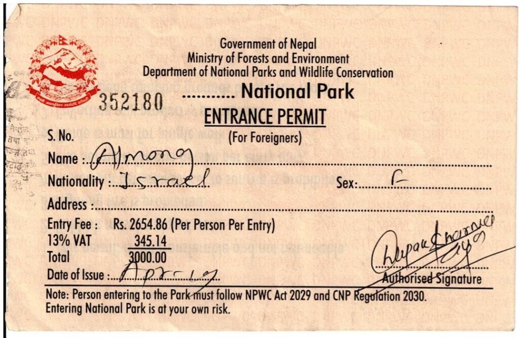 Langtang National Park Permit