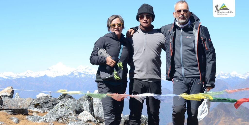 Our Guide with Trekkers For Kanchenjunga Circuit Trek