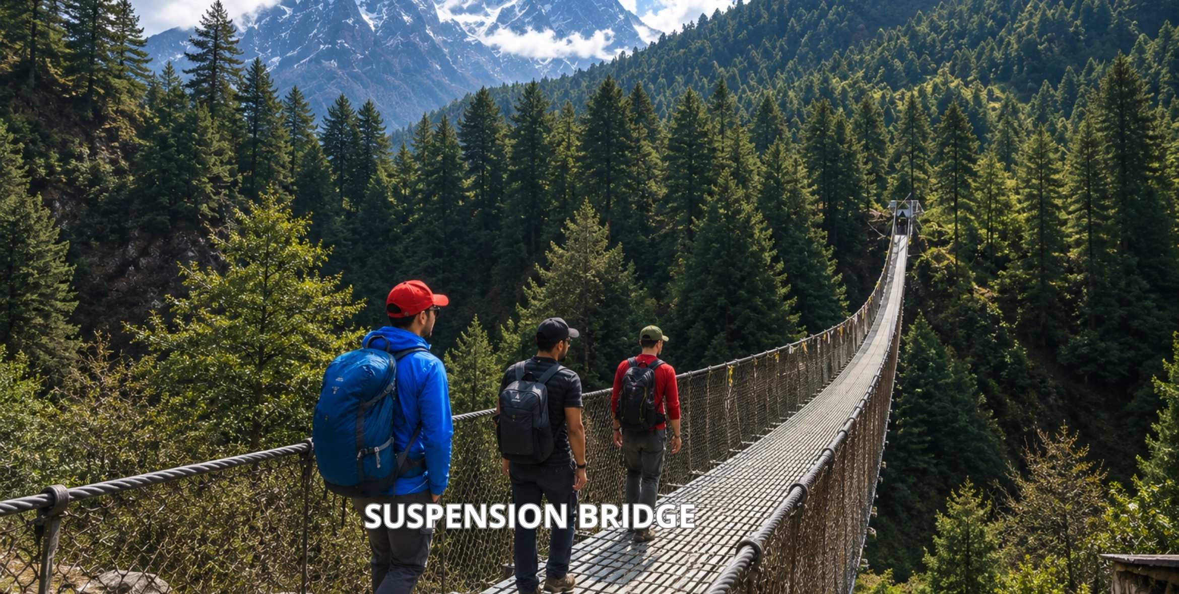 suspension brdige during namche to lukla route